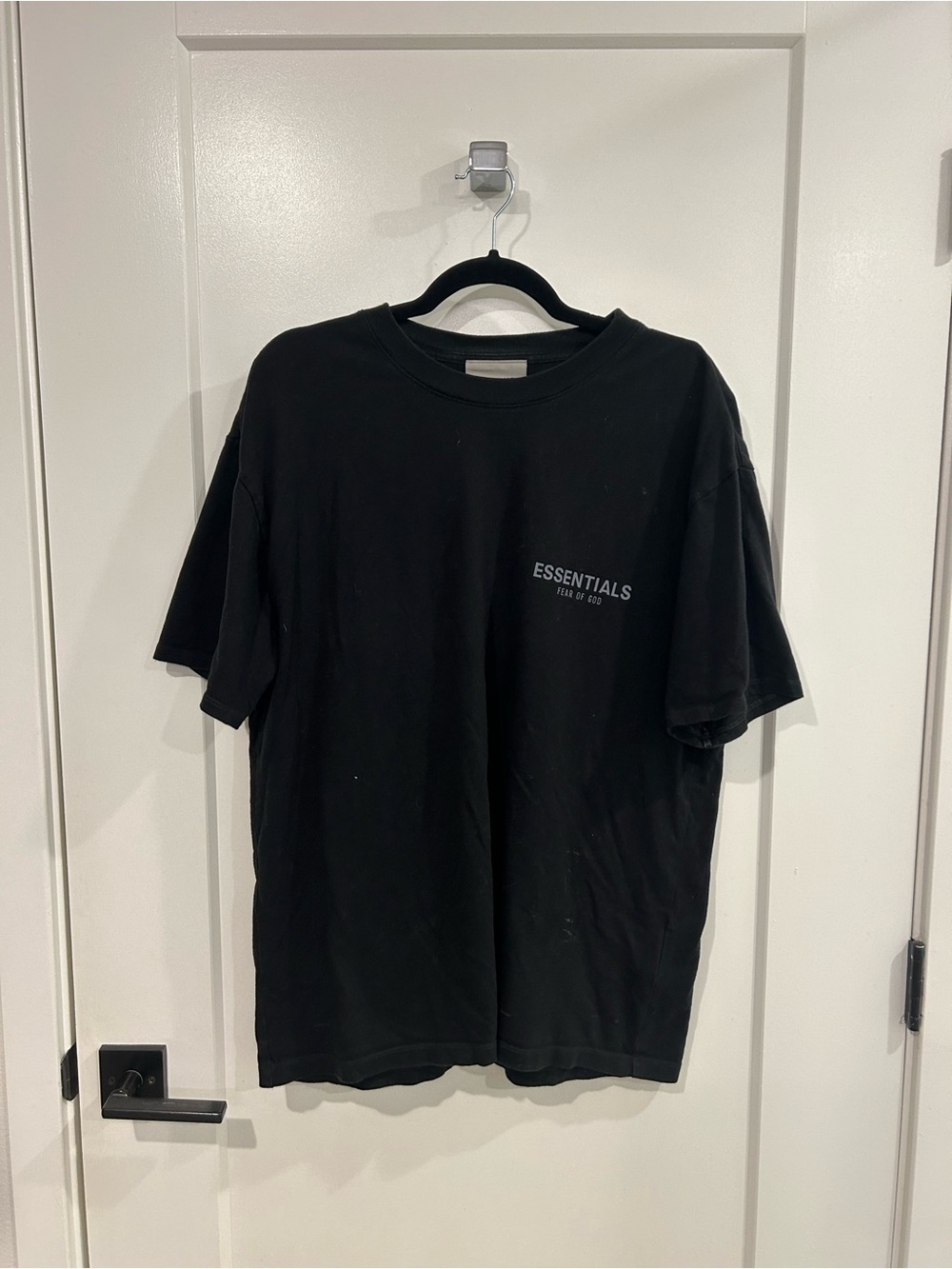 Essentials Black Short-Sleeve Logo Tee